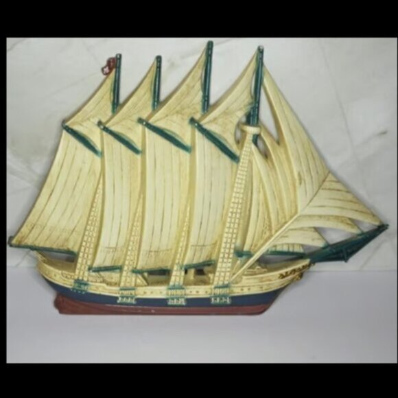 Create A Nautical Book Nook/Shelf Display Hangable Sail Ship Cast Metal Bookends - Picture 10 of 13